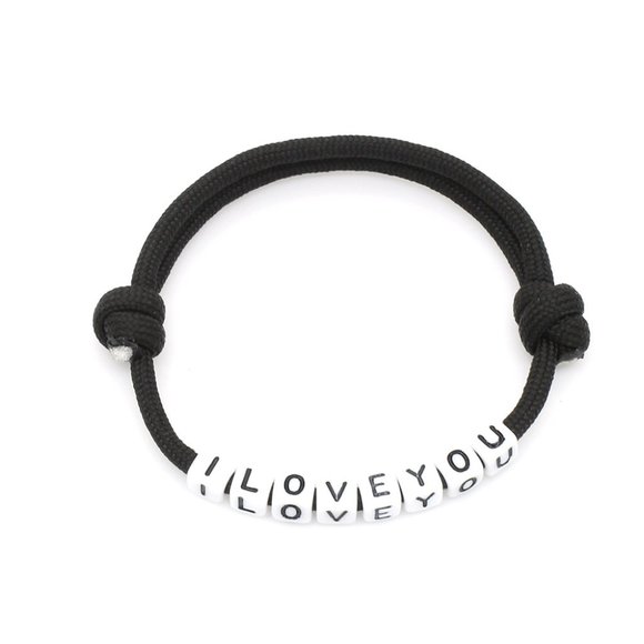 Fashion Jewelry DIY Letter Bracelet Polyester Umbrella Rope Bracelet I LOVE YOU - Picture 5 of 5